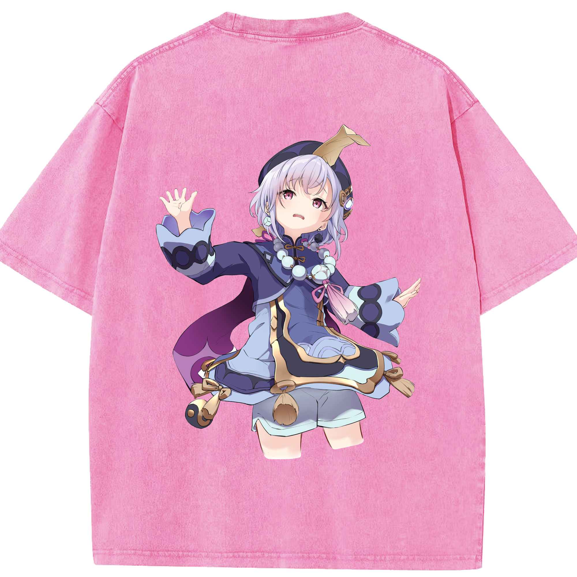 げんし神 七七 なな  genshin Nana 綿100% ヴィンテージ風 半袖Tシャツ（背面プリント）